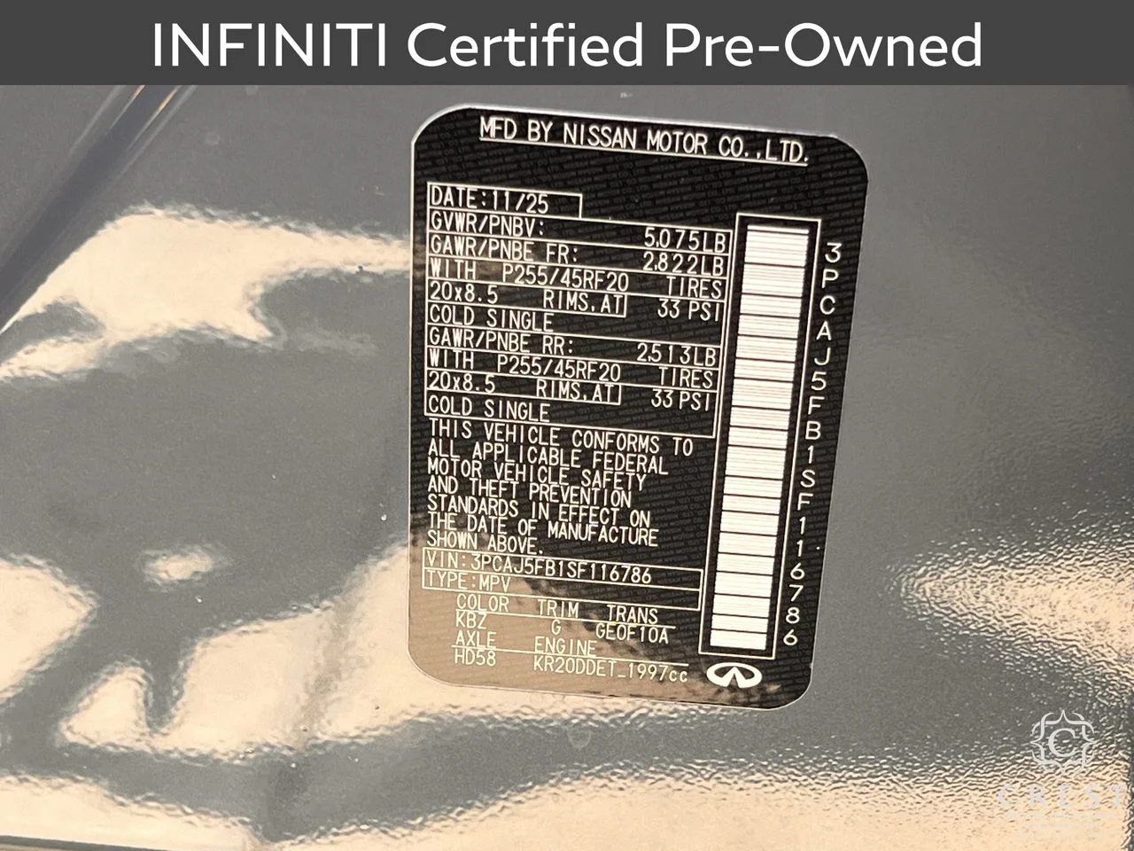 Certified Used 2025 Slate Gray INFINITI SPORT image 33