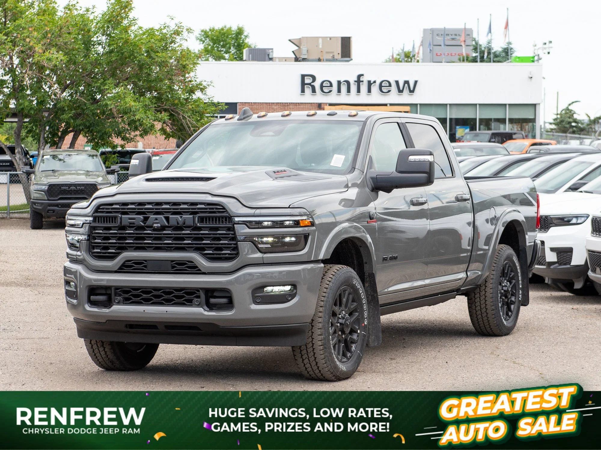 New 2026 Grey RAM Limited Night* Crew Cab 4x4, Sunroof, Level 1 Equip Grp, Passenger Screen image 1