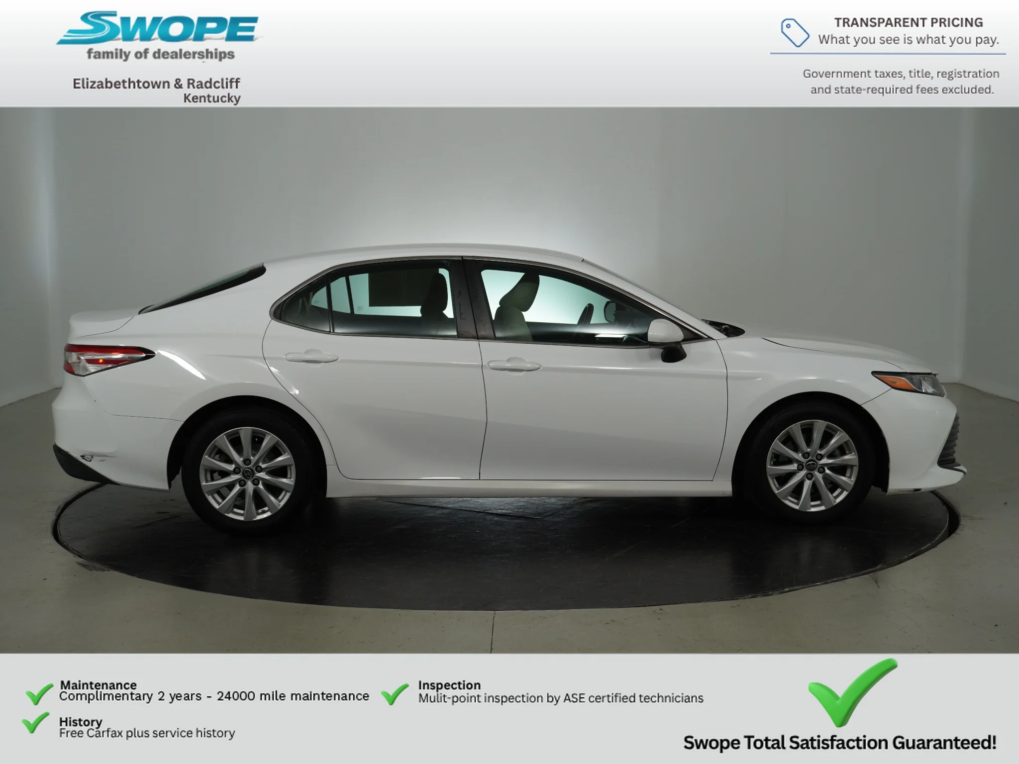 Used 2018 Toyota Camry LE with VIN 4T1B11HK7JU563215 for sale in Elizabethtown, KY