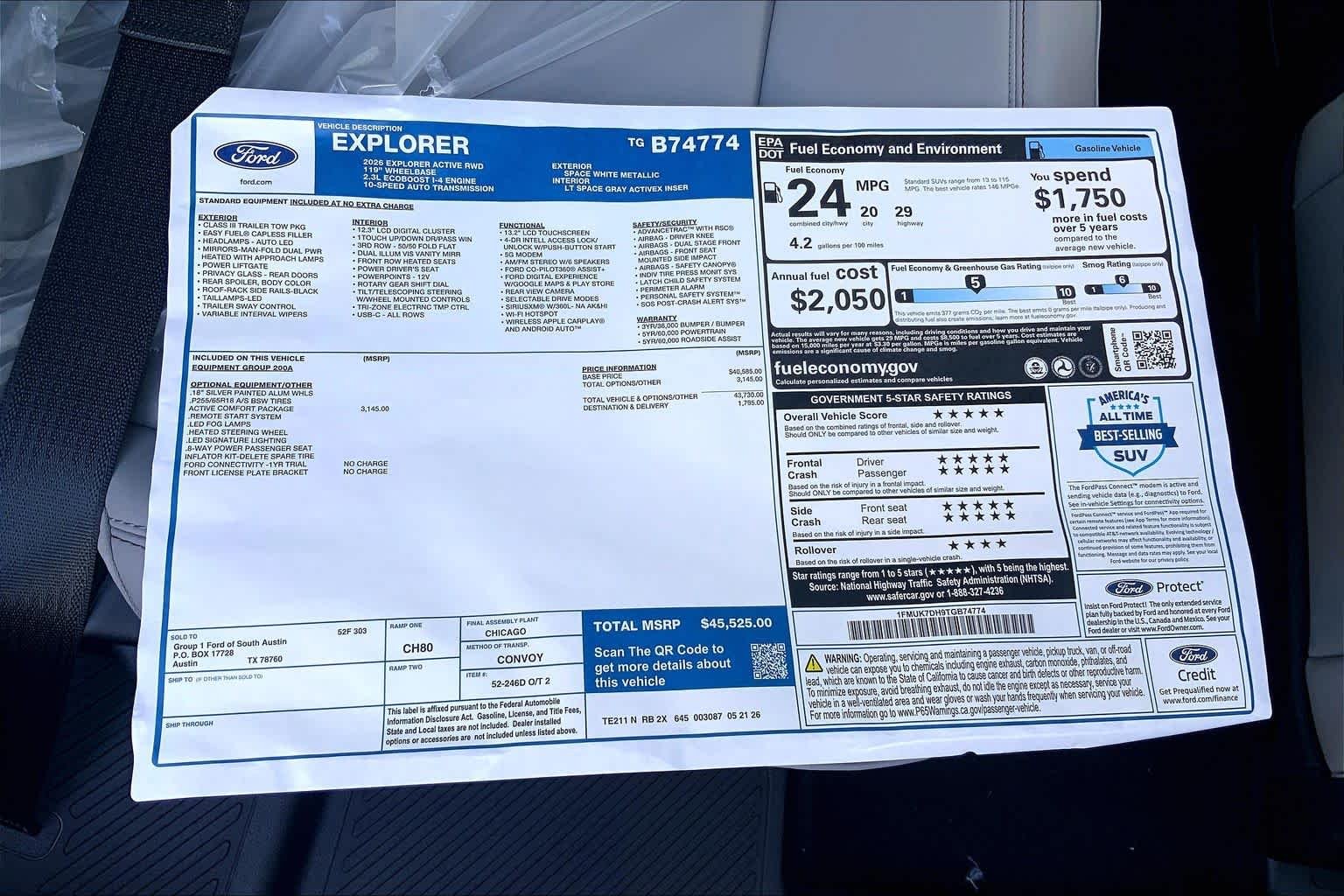 New 2026 Space White Metallic Ford Active image 21
