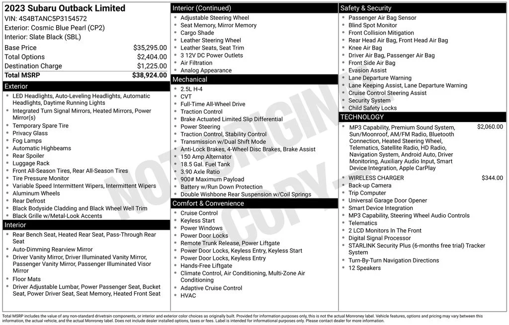 Used 2023 Blue Subaru Limited image 12