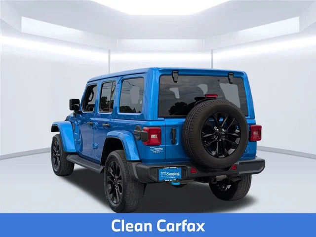 Used 2022 Blue Jeep Unlimited Sahara 4xe image 4