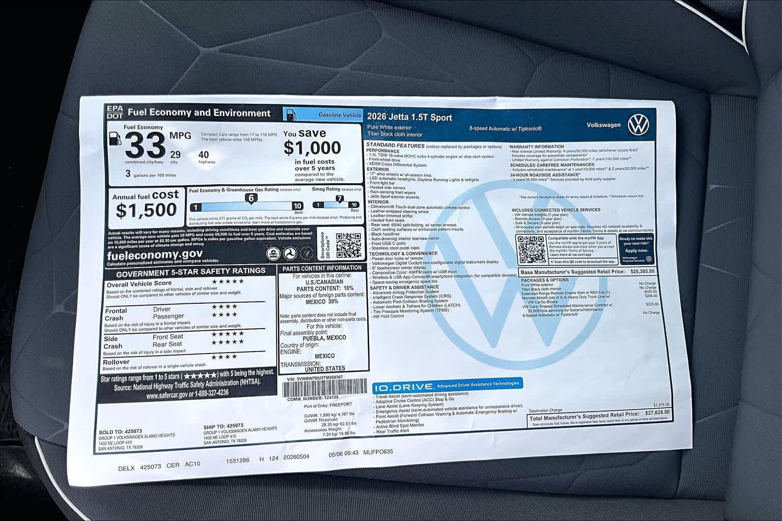 New 2026 Pure White Volkswagen 1.5T Sport image 21