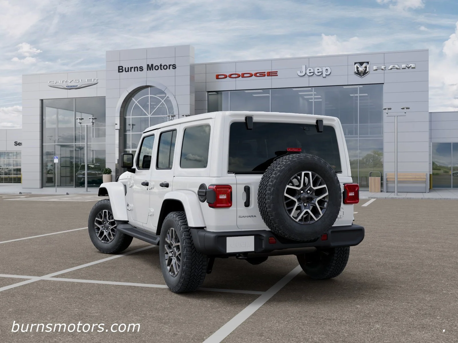 New 2026 Bright White Clear-Coat Exterior Paint Jeep Sahara 4-Door image 3