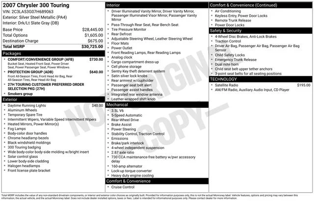 Used 2007 Silver Chrysler Touring image 2