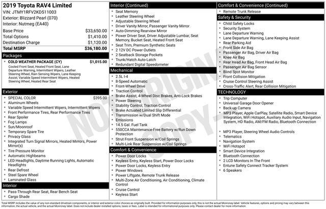 Used 2019 White Toyota Limited image 62