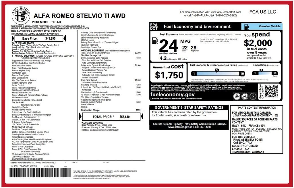 Used 2018 White Alfa Romeo Ti image 3