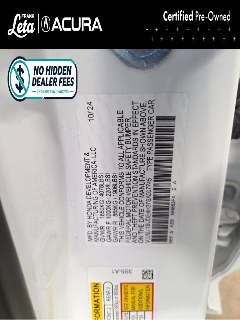 Certified Used 2025 Platinum White Pearl Acura  image 26