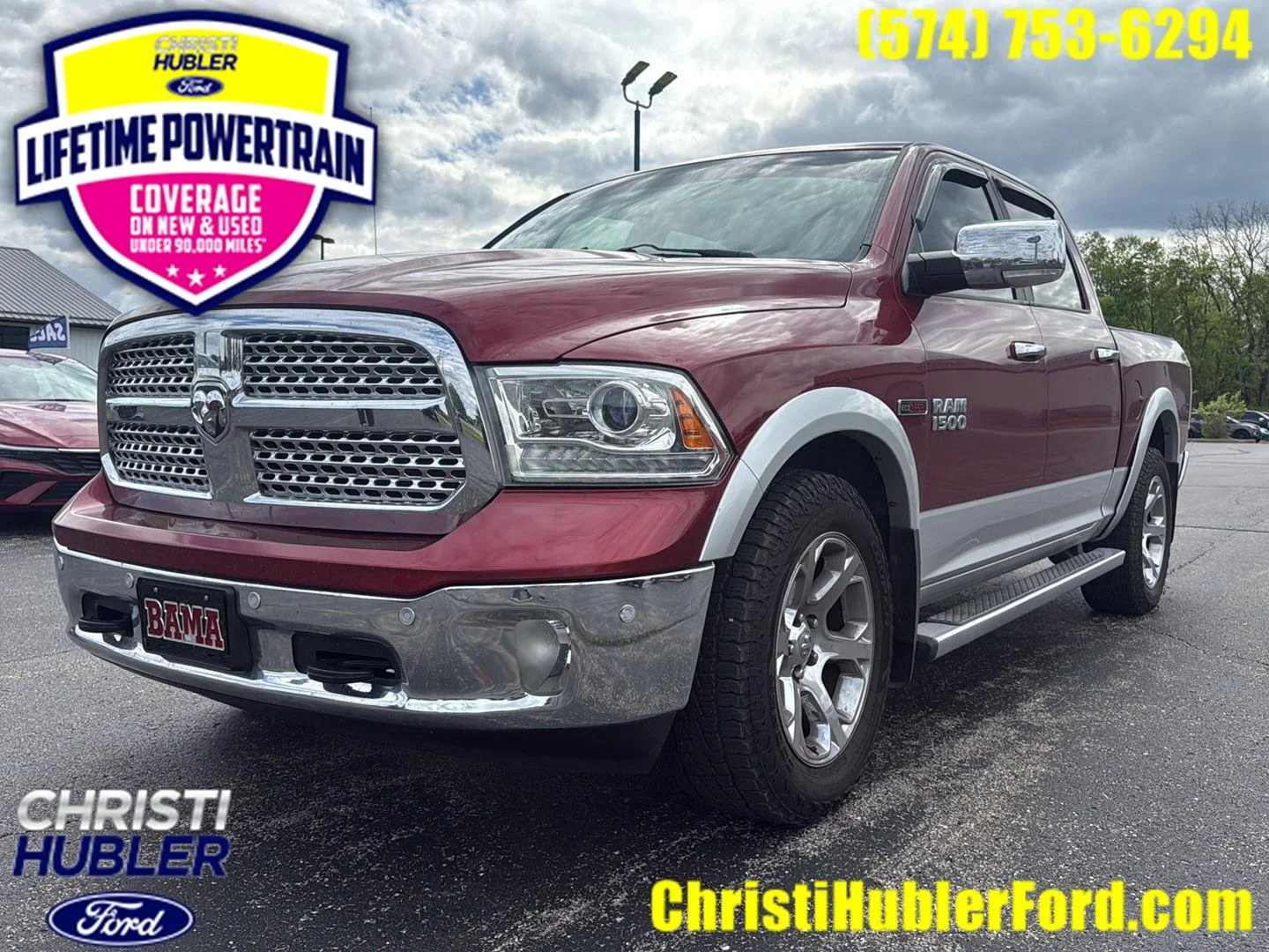 Used 2015 Deep Cherry Red Crystal Pearlcoat Ram Laramie image 1