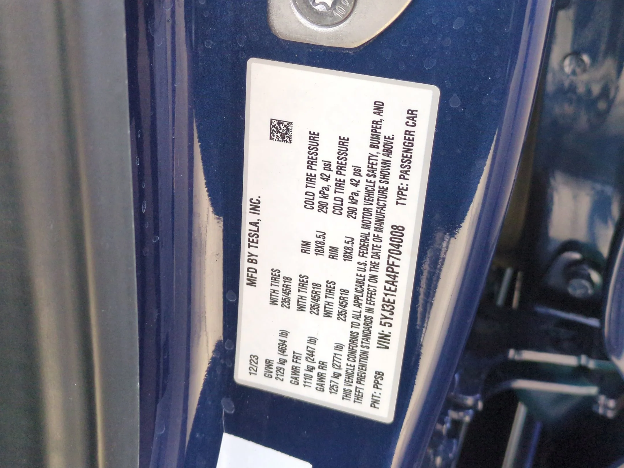 Used 2023 Blue Tesla Base image 26