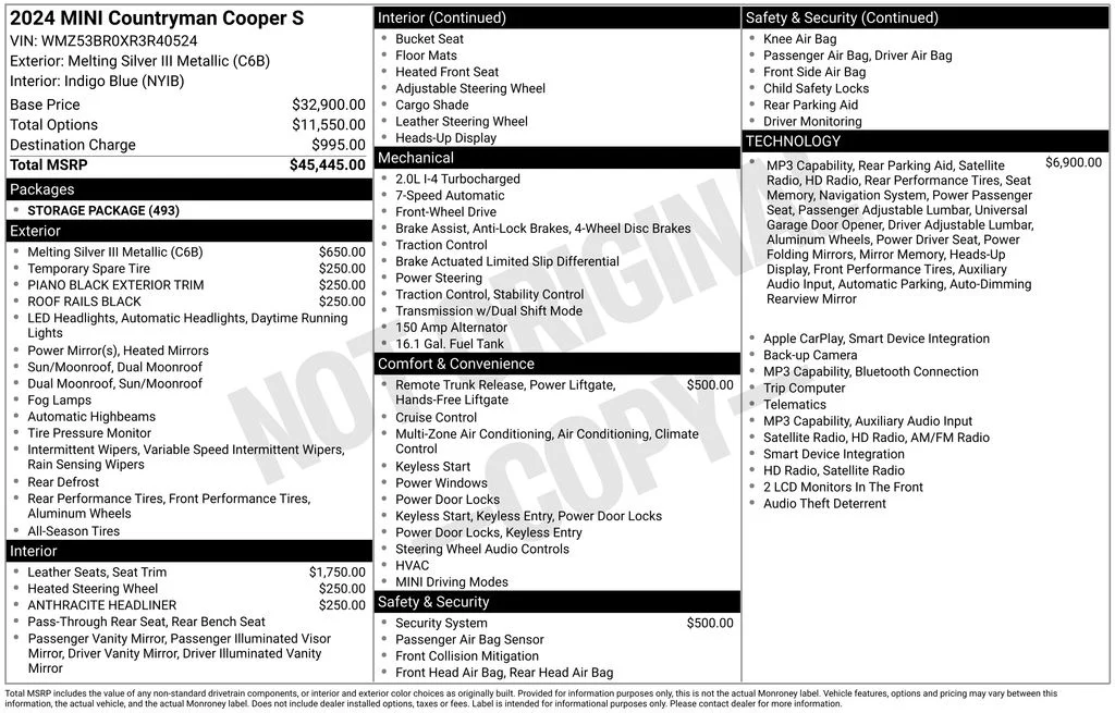 Certified Used 2024 Melting Silver III Metallic MINI  image 8