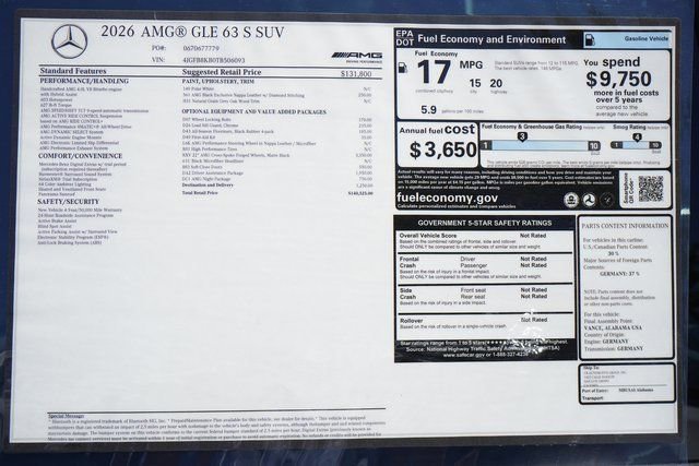 New 2026 Polar White Mercedes-Benz AMG® GLE 63 S 4MATIC+ SUV image 74