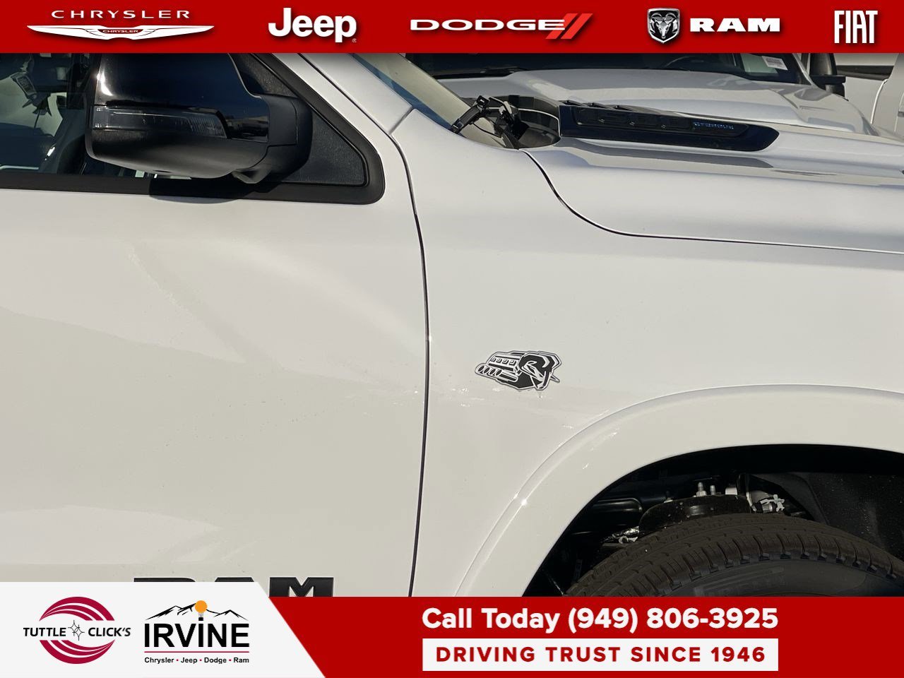 New 2026 Bright White Clear-Coat Exterior Paint RAM Laramie image 8