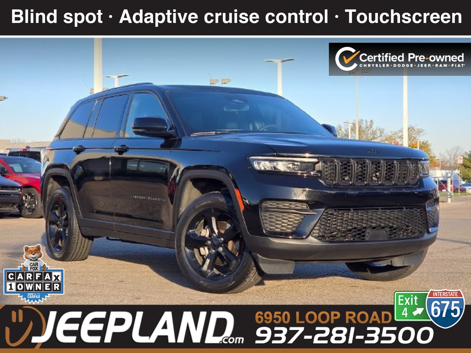 Certified Used 2024 Diamond Black Crystal Pearlcoat Jeep Altitude image 1
