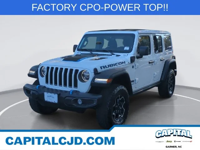 Used 2022 White Jeep Unlimited Rubicon 4xe image 1