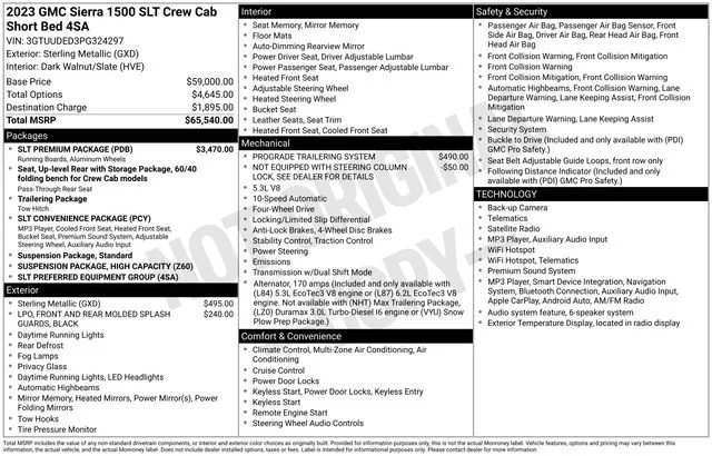Used 2023 STERLING METALLIC GMC SLT image 5