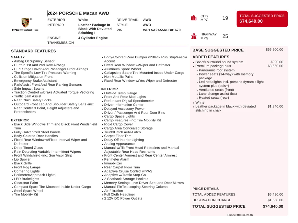 Used 2024 White Porsche Base image 6