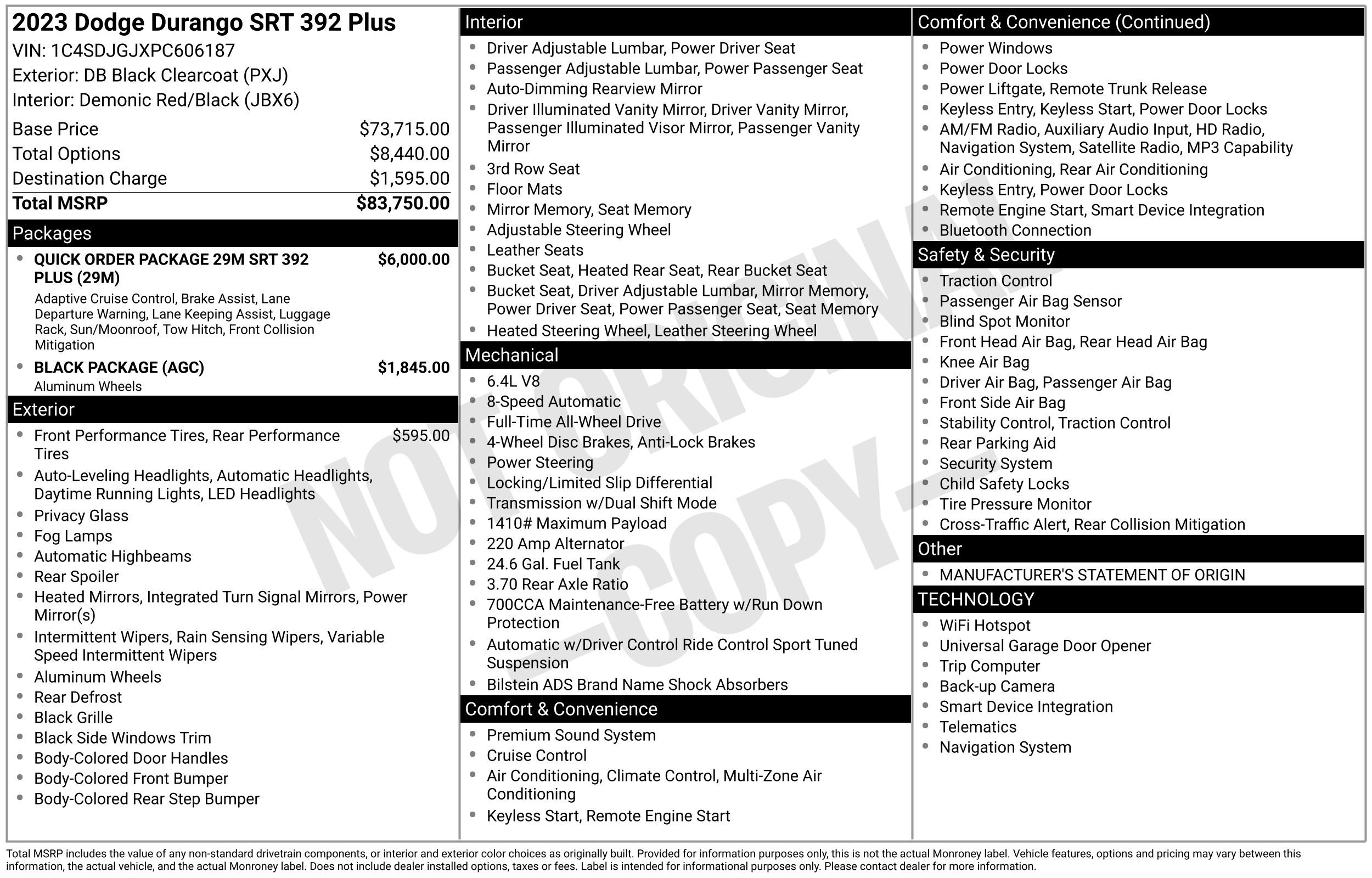 Used 2023 Black Dodge SRT 392 Plus image 28