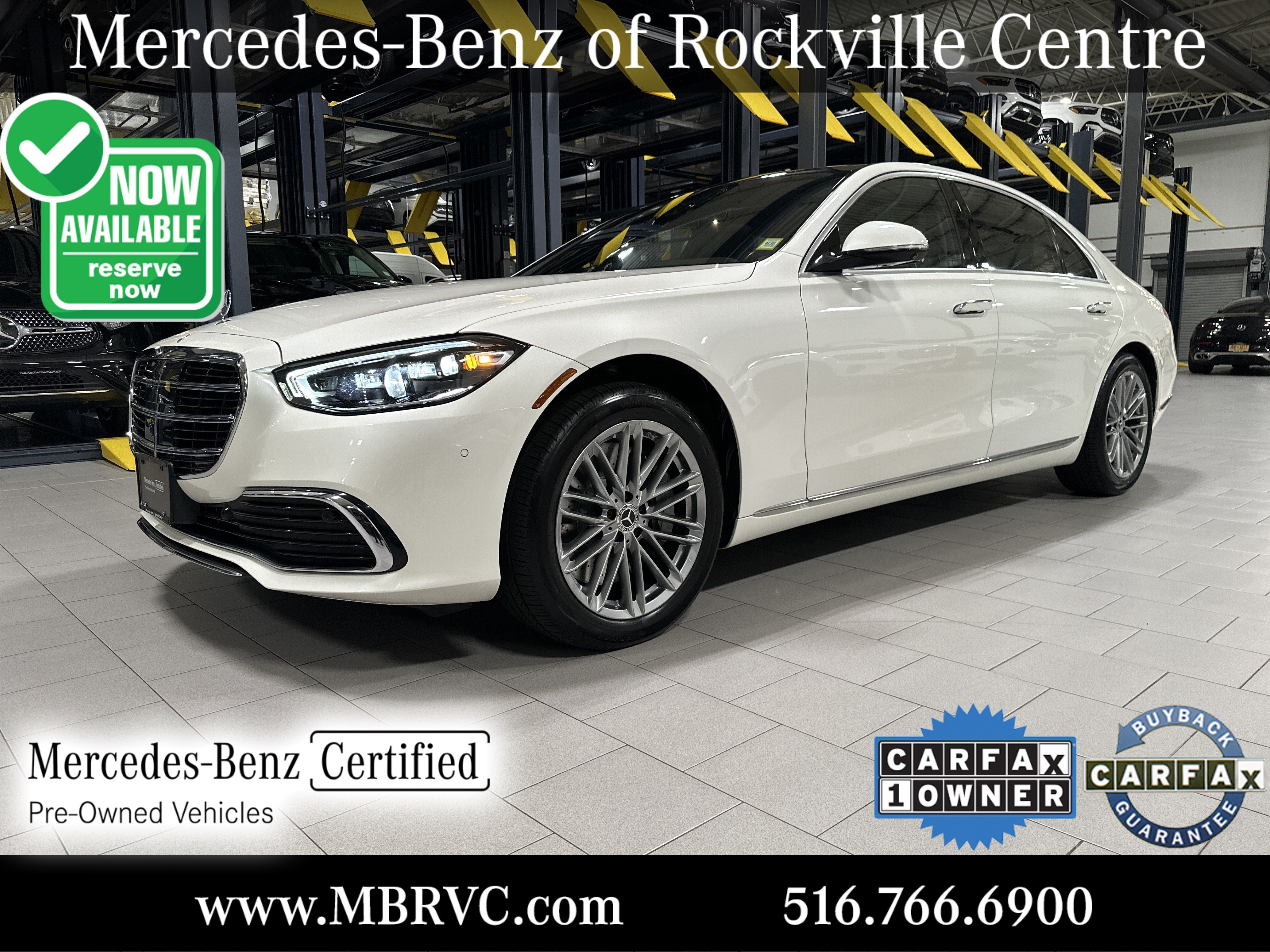 Certified Used 2023 MANUFAKTUR Diamond White Mercedes-Benz S 580 image 1