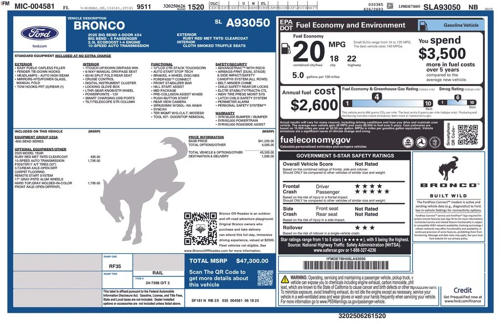Used 2025 Red Ford Big Bend image 47