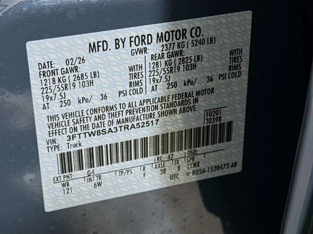 New 2026 Azure Gray Metallic Tri-Coat Ford Lariat® image 64