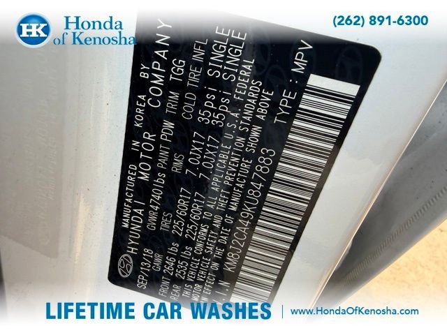 Used 2019 White Hyundai SE image 4