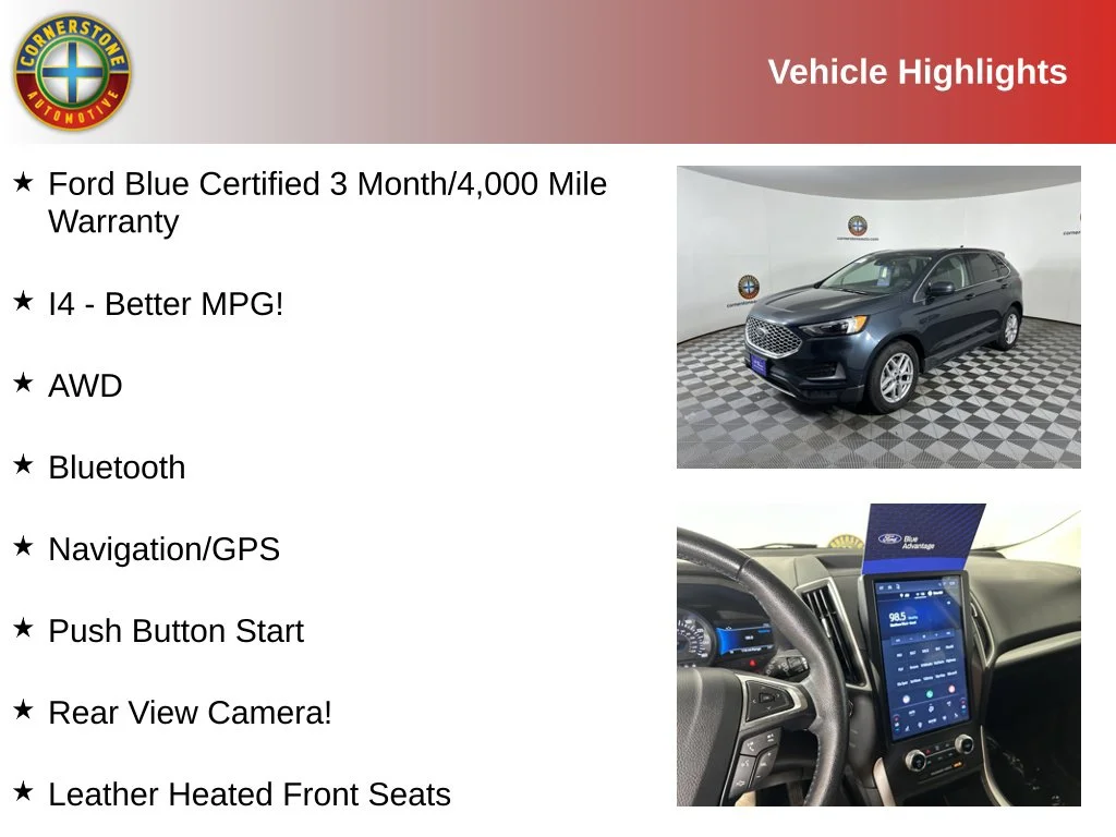 Certified 2024 Ford Edge SEL with VIN 2FMPK4J93RBA99160 for sale in Elk River, Minnesota