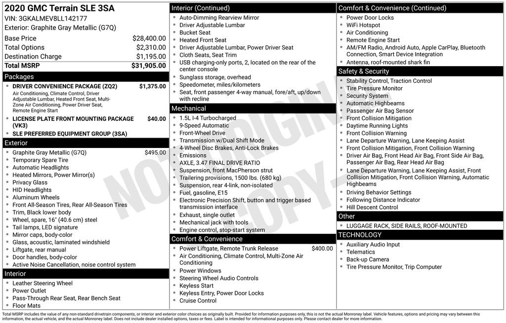 Used 2020 Gray GMC SLE image 11