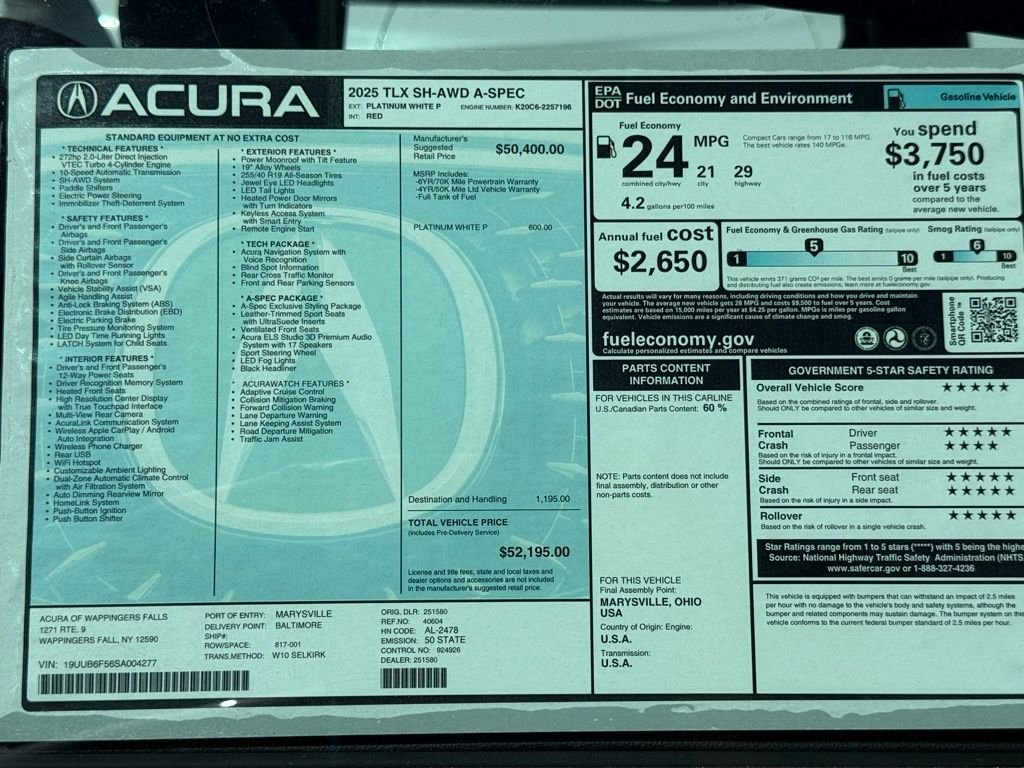 2025 Acura TLX A-Spec Package - Photo 22