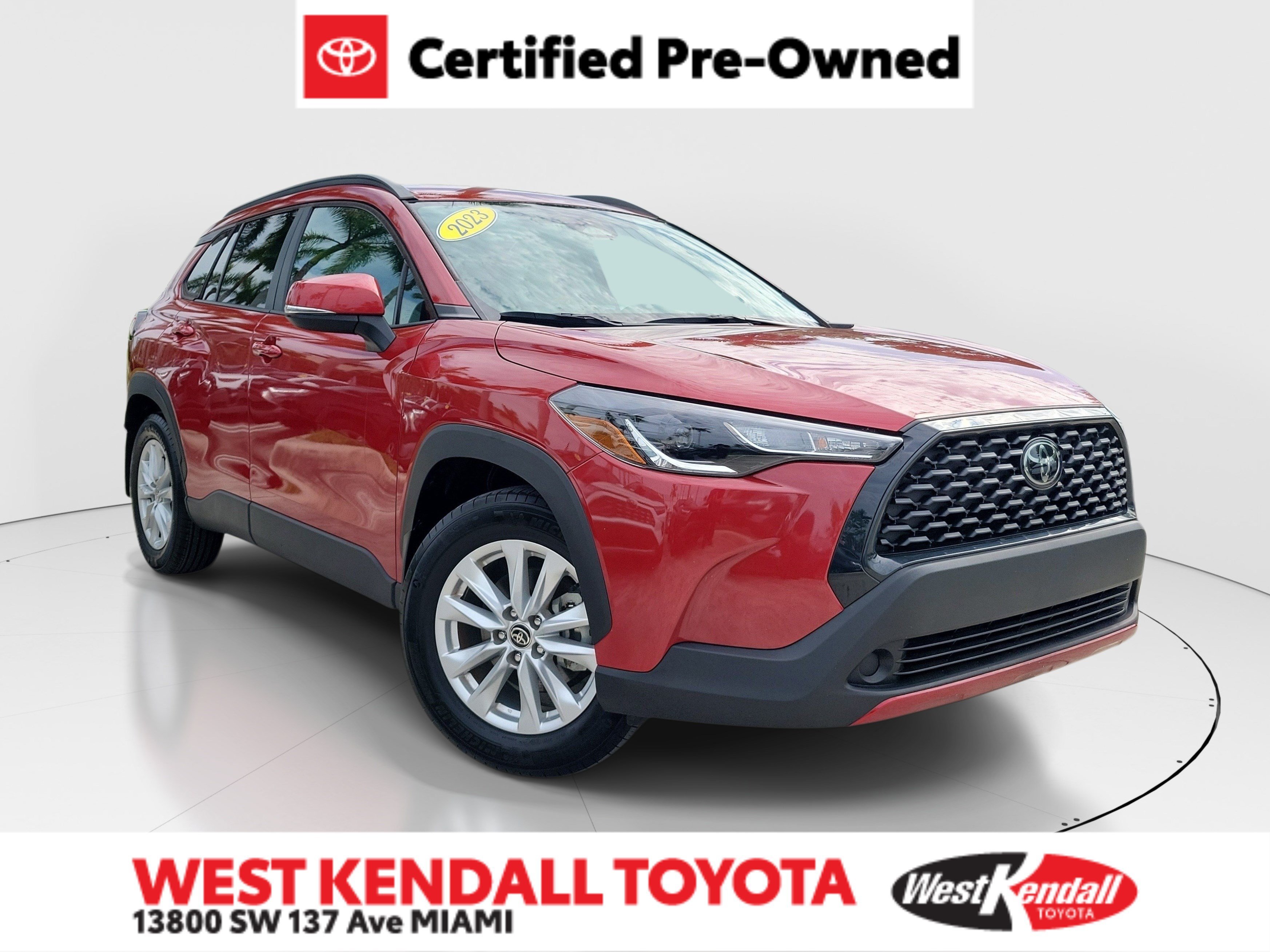 Certified Used 2023 Barcelona Red Metallic Toyota LE image 1