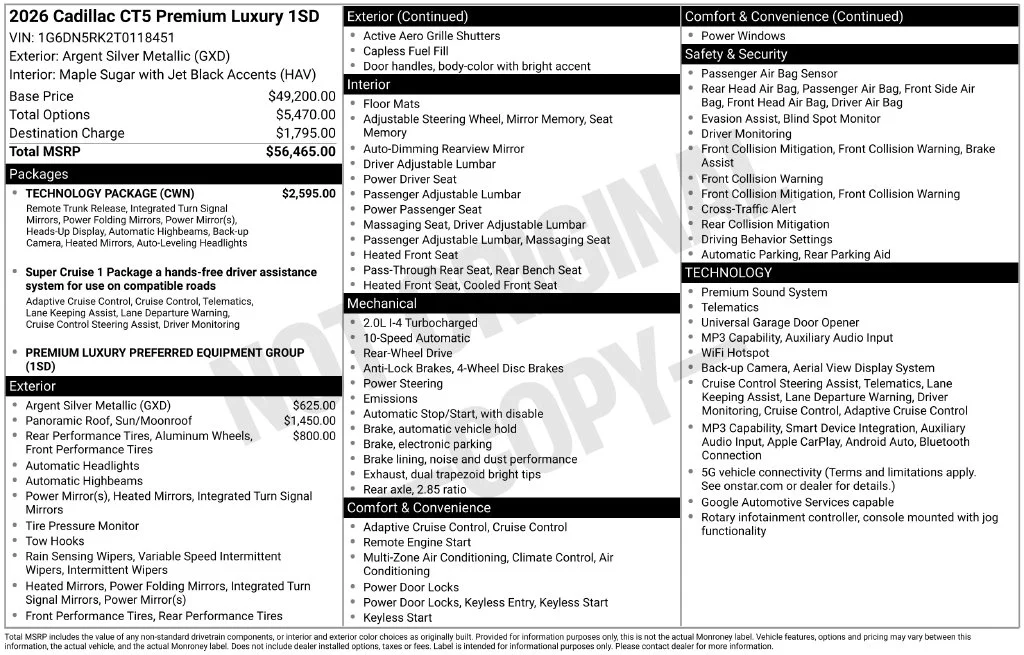 New 2026 Silver Cadillac Premium Luxury image 2