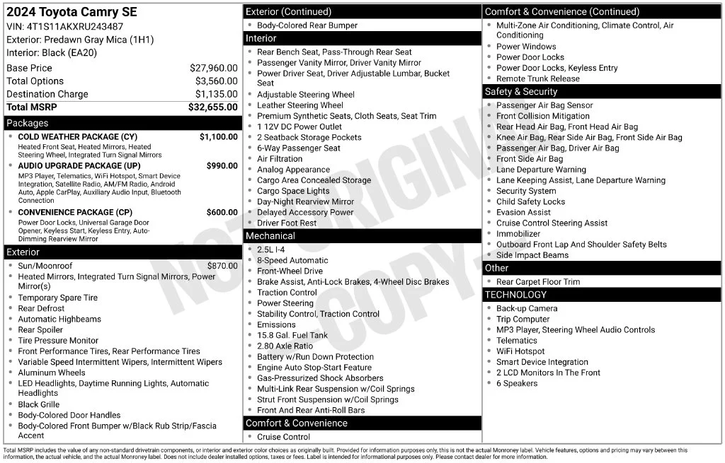 Used 2024 Gray Toyota SE image 4