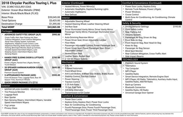 Used 2018 Blue Chrysler Touring L Plus image 32