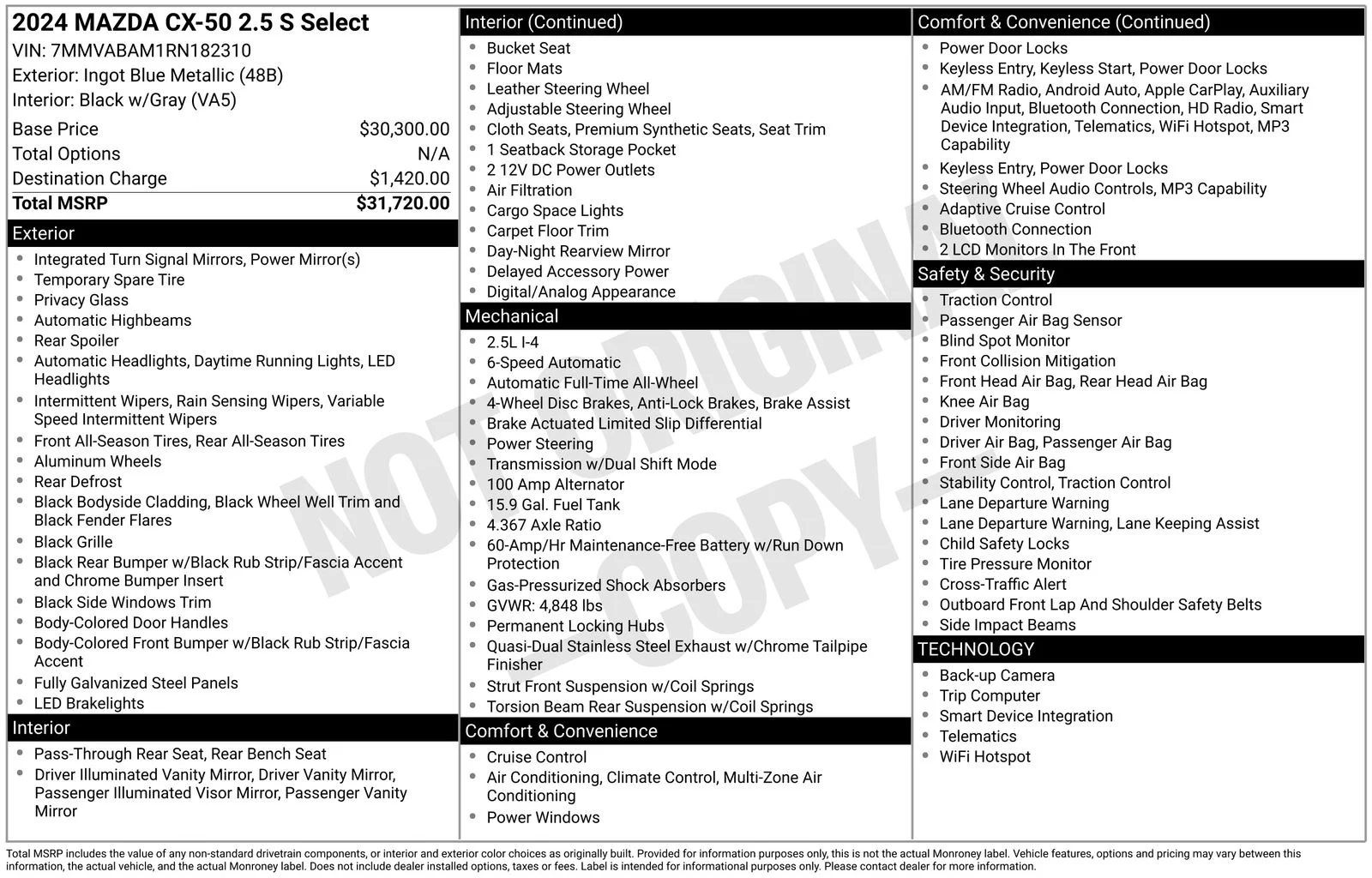 Certified Used 2024 Ingot Blue Metallic Mazda 2.5 S Select Package image 26