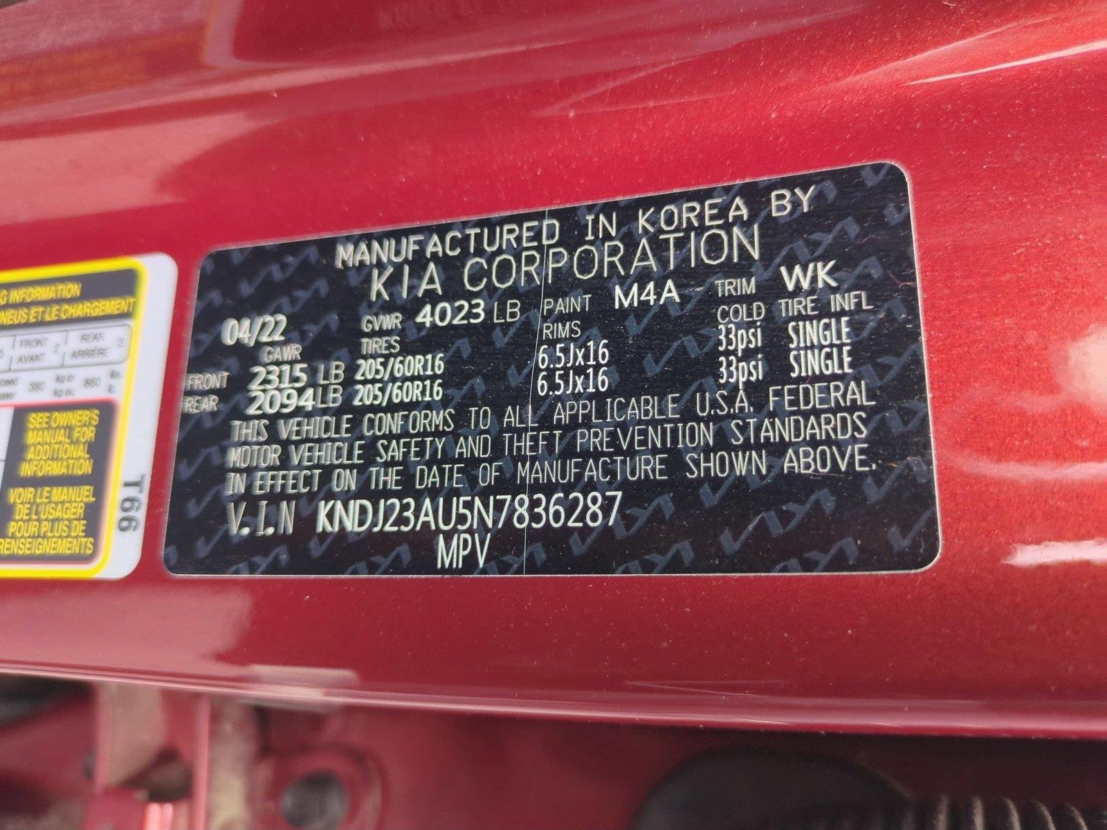 Used 2022 Mars Orange Kia LX image 37