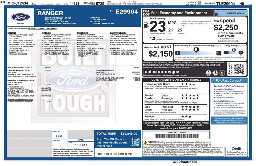 New 2026 Marsh Gray Ford XLT image 2