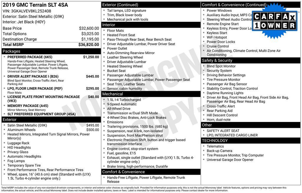 Used 2019 Satin Steel Metallic GMC SLT image 2