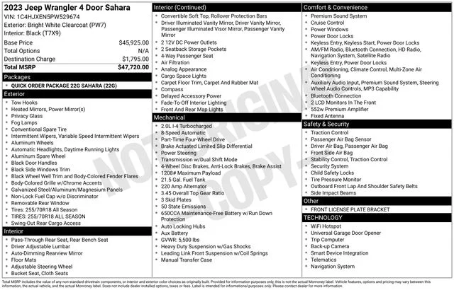Used 2023 White Jeep Sahara image 39