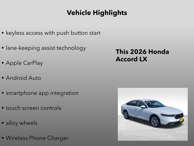 New 2026 Platinum White Pearl Honda LX image 10