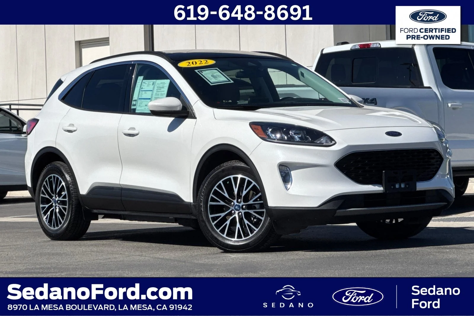 Certified Used 2022 White Ford SEL image 1