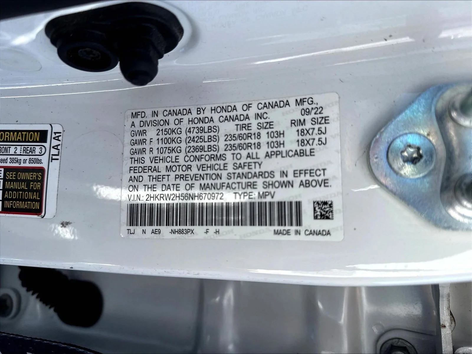 Used 2022 Platinum White Pearl Honda EX image 21