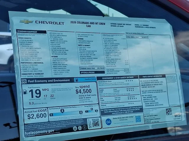 New 2026 Red Chevrolet Work Truck image 22