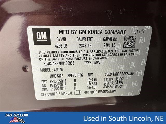 Used 2017 Black Cherry Metallic Buick Preferred image 14