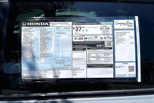 New 2026 Honda CR-V Hybrid Sport-L 4D Sport Utility