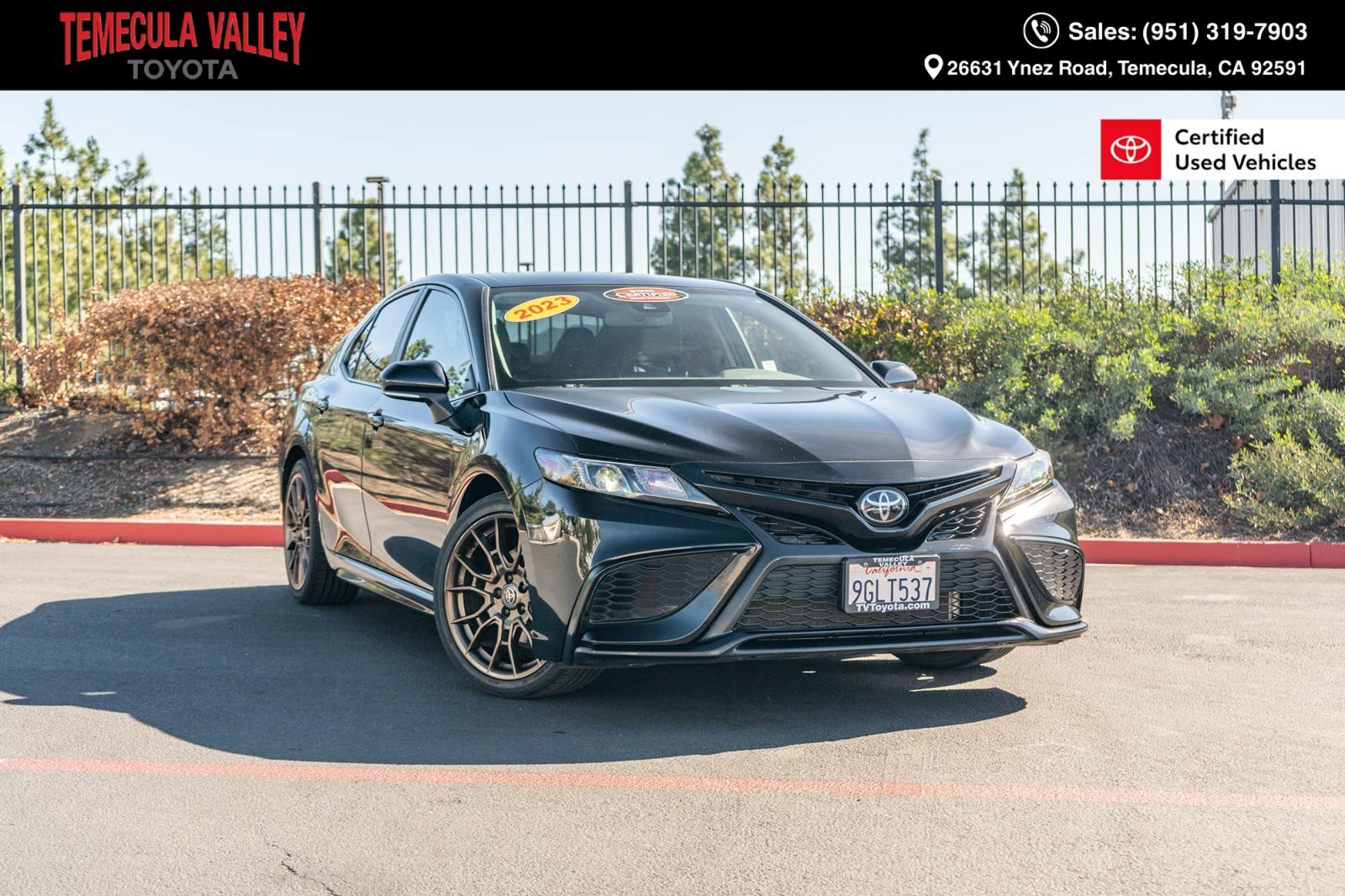 Certified Used 2023 Midnight Black Metallic Toyota SE Nightshade image 1