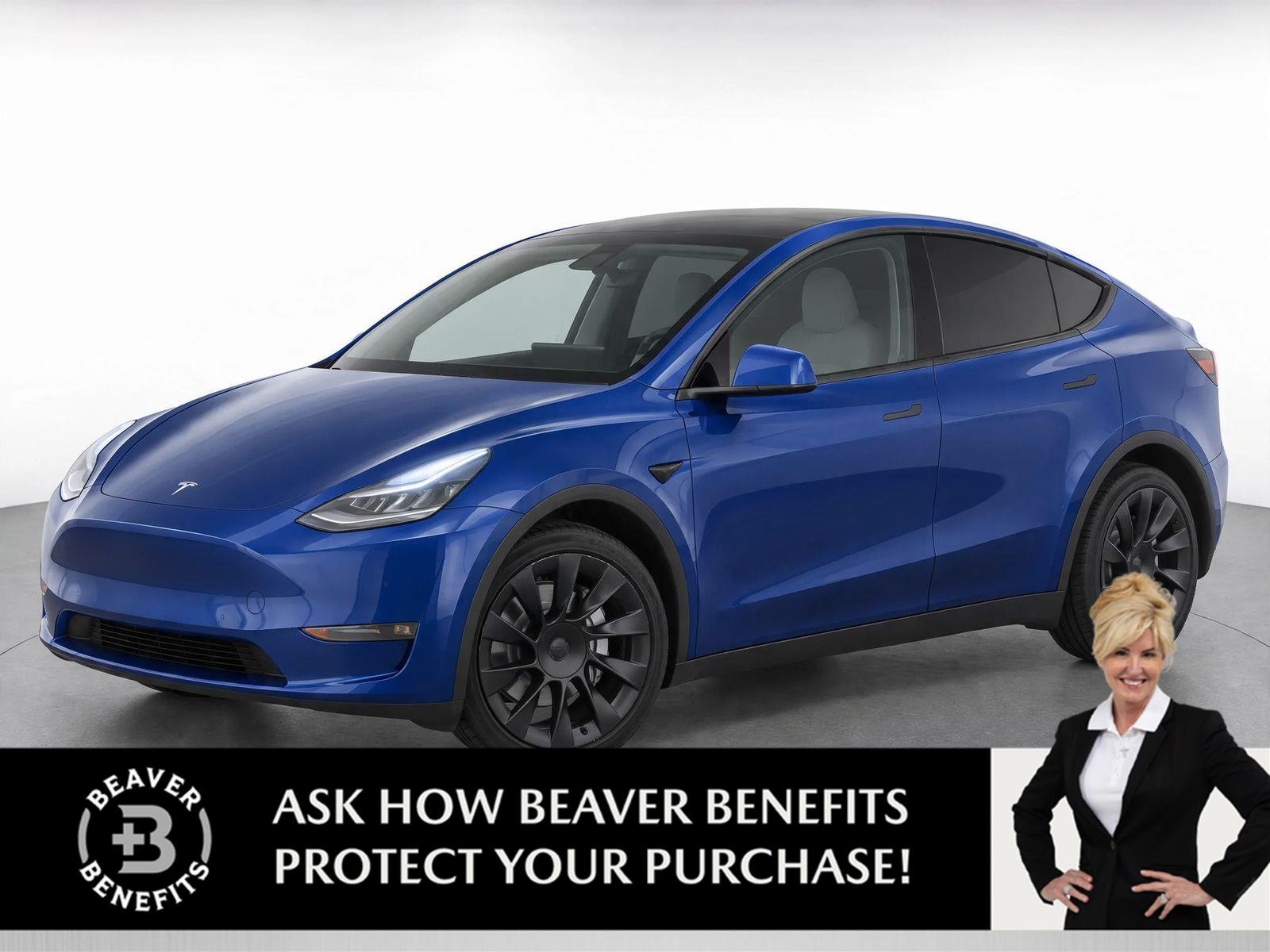 Used 2021 Deep Blue Metallic Tesla Long Range image 1