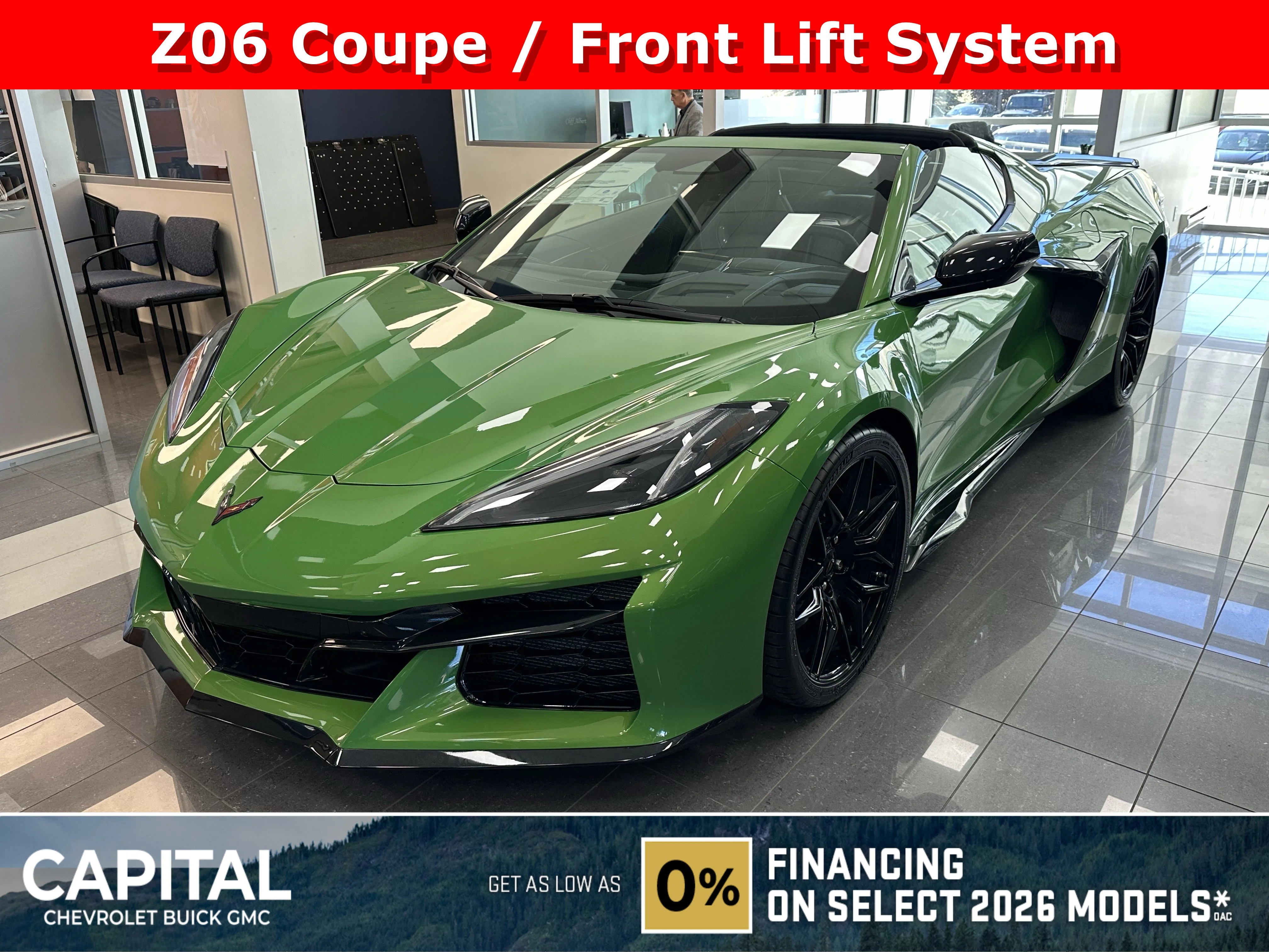 New 2026 Roswell Green Metallic Chevrolet 2LZ Z06 image 1