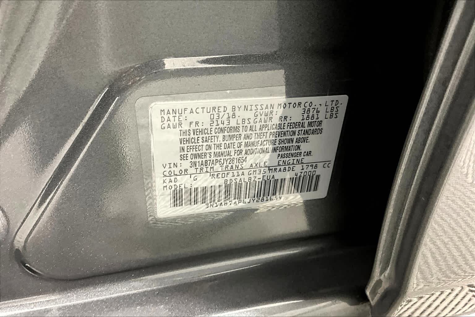 Used 2018 Gun Metallic Nissan S image 33
