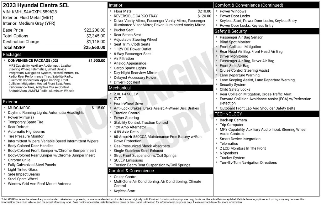 Used 2023 Silver Hyundai SEL image 6