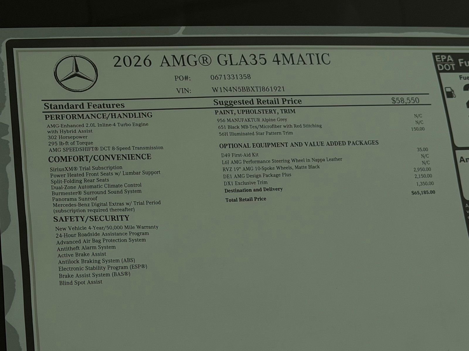New 2026 MANUFAKTUR Alpine Grey Mercedes-Benz AMG® GLA 35 4MATIC® SUV image 48